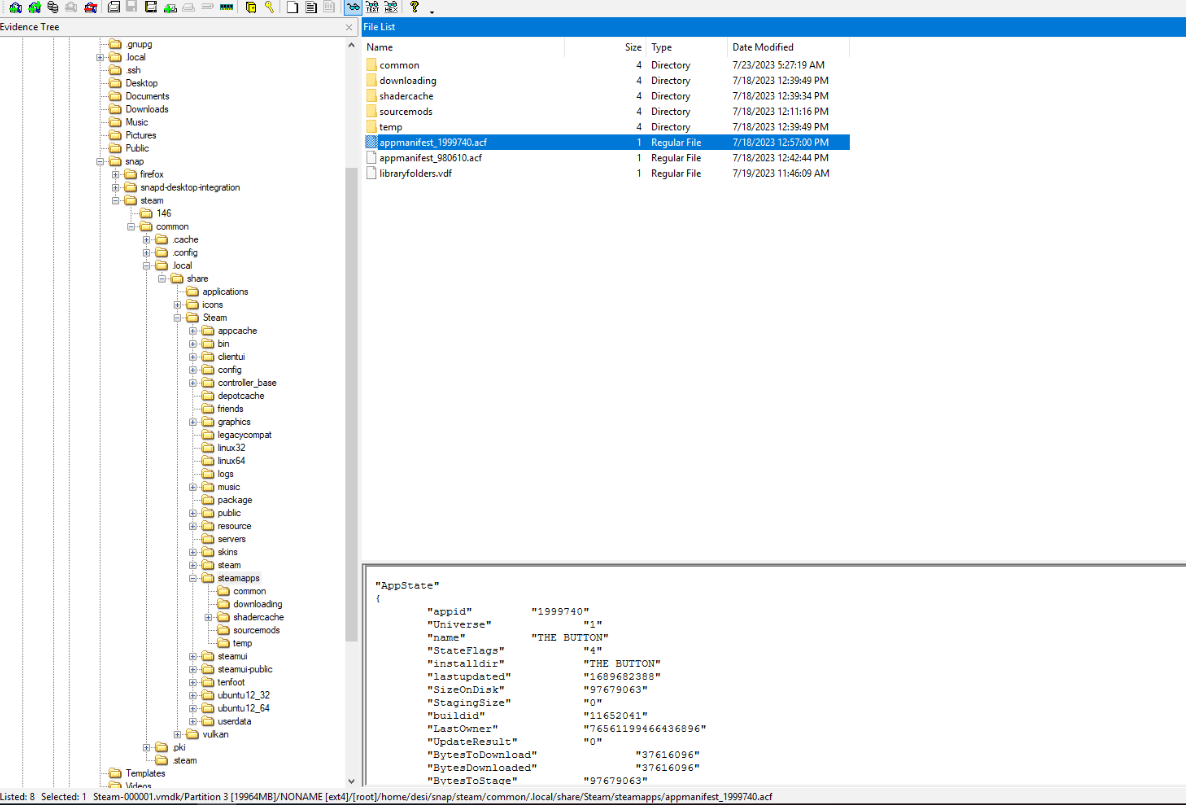 The compatdata folder showing the two game ID directories