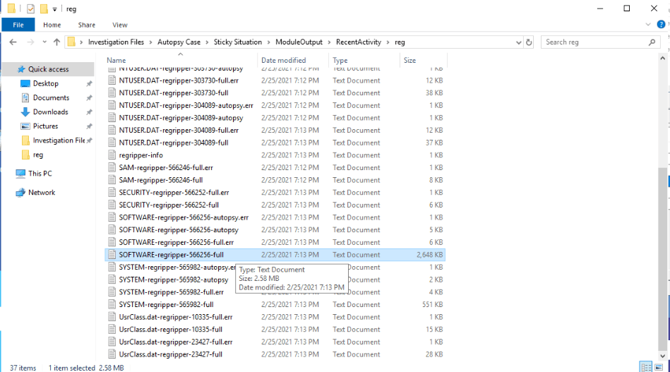 SOFTWARE registry file search for the serial number