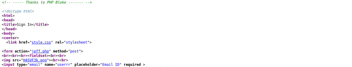 index1.html source: the form posts to jeff.php