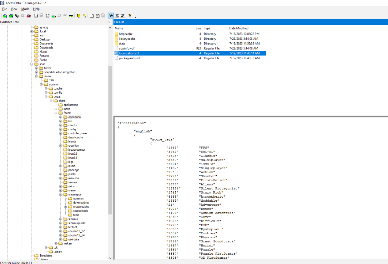 The appcache folder, where the localization file lives