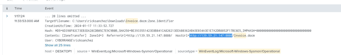 ZoneTransfer contents: ZoneId=3, ReferrerUrl and HostUrl pointing at 139.59.21.147:8080