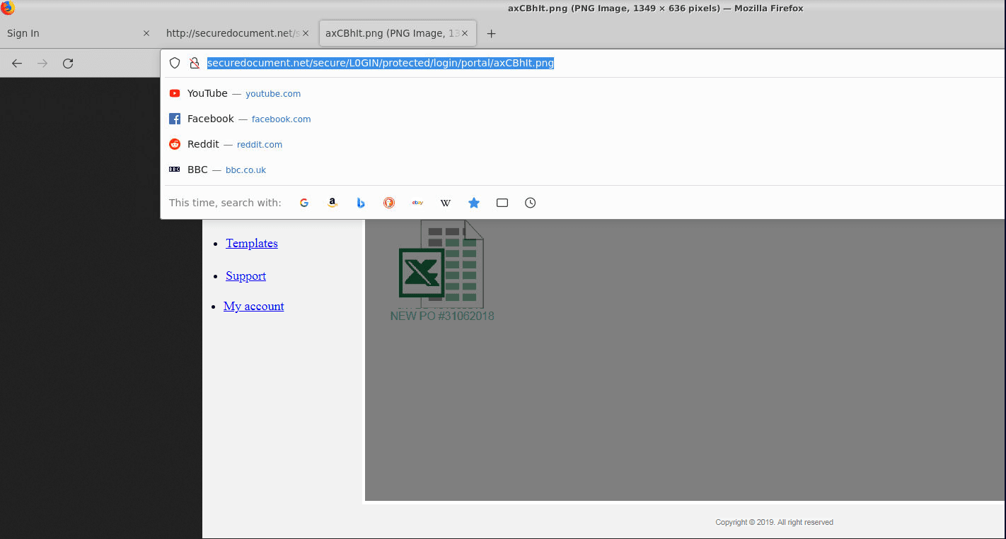 The background image opened directly, full URL in the address bar